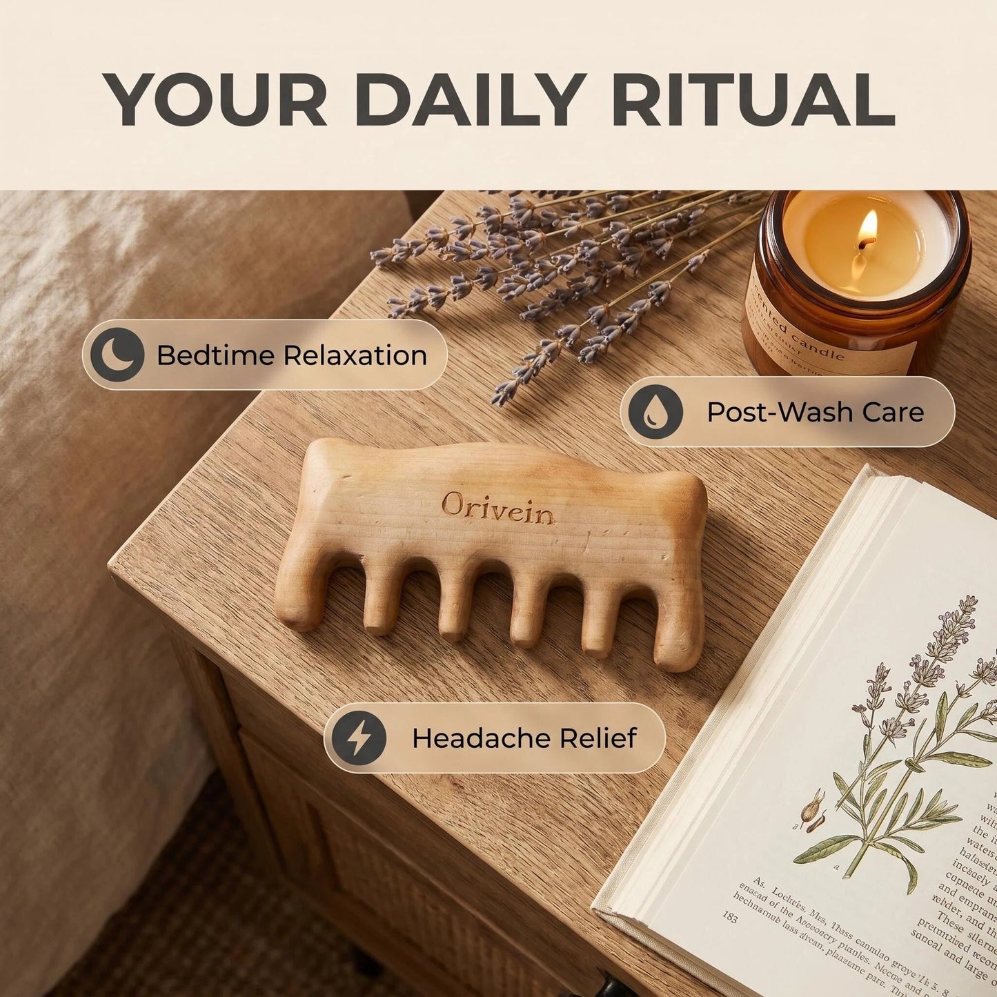 Ash Wood Wide-tooth Gua Sha Comb