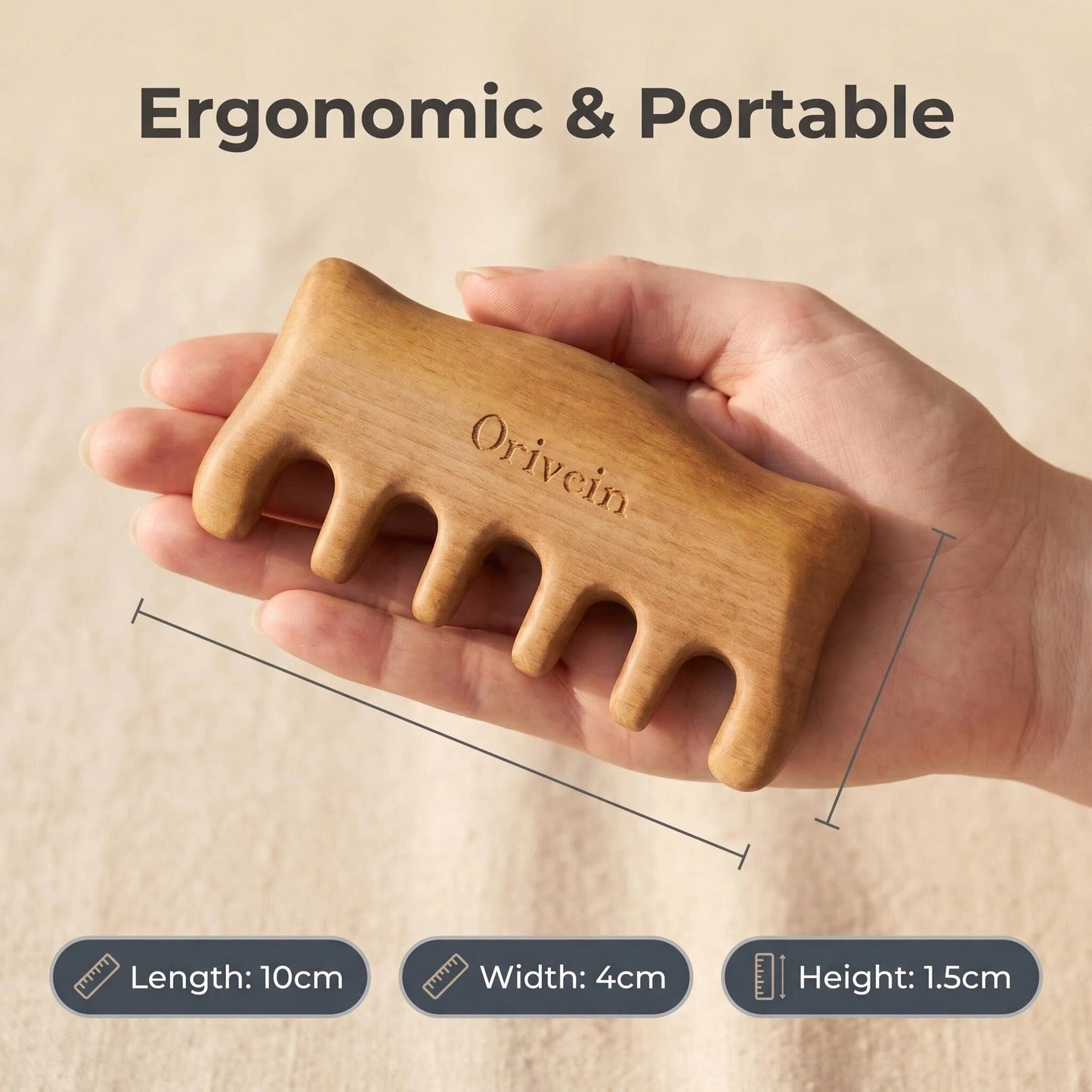Ash Wood Wide-tooth Gua Sha Comb